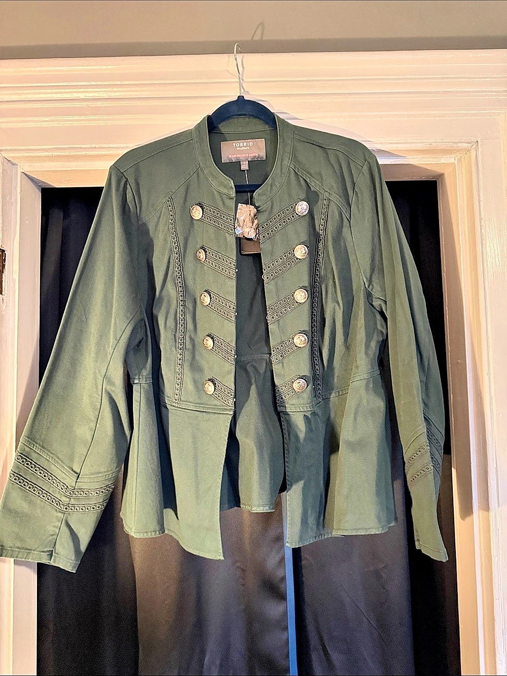 Torrid Stretch Twill Military Jacket Green 1X